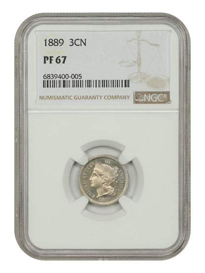 1889 3CN NGC PR67 - Three Cent Nickel