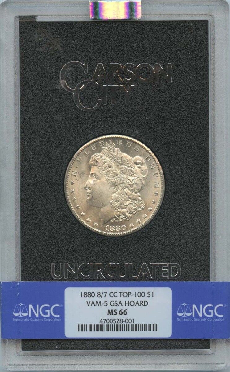 1880 8/7-CC TOP-100 Morgan Dollar VAM-5 GSA HOARD S$1 NGC MS66