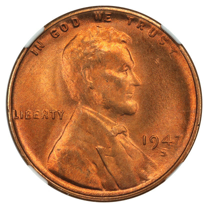 1947-S 1c NGC MS67 RD