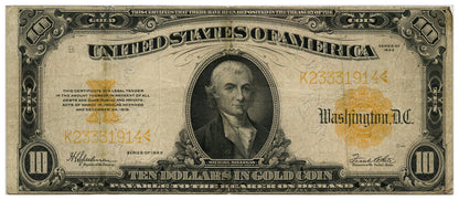 FR. 1173 1922 $10 Gold Certificate PMG VF20 (Large S/N, Stained) - Other