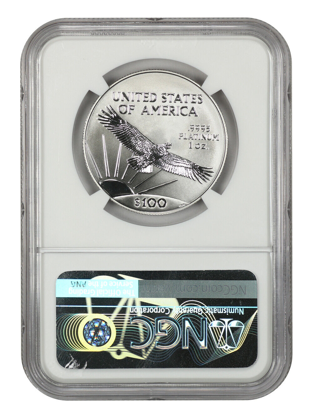 Mint Error: 2003 Platinum Eagle $100 NGC MS69 (Obverse Struck Thru)