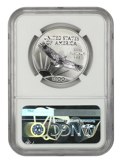 Mint Error: 2003 Platinum Eagle $100 NGC MS69 (Obverse Struck Thru)