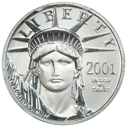 2001 $25 Statue of Liberty PCGS MS70 - $25 Platinum Eagles