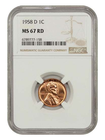 1958-D 1C NGC MS67RD