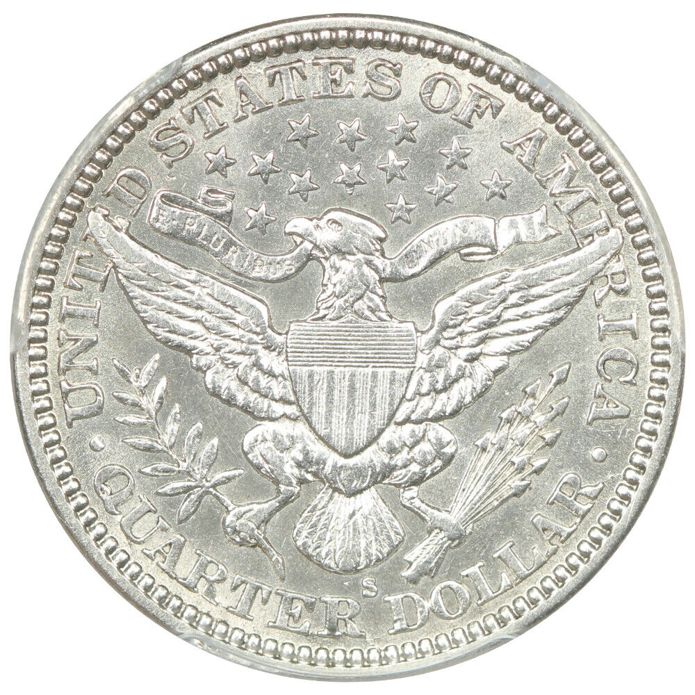 1912-S 25C PCGS AU53 - Barber Quarter