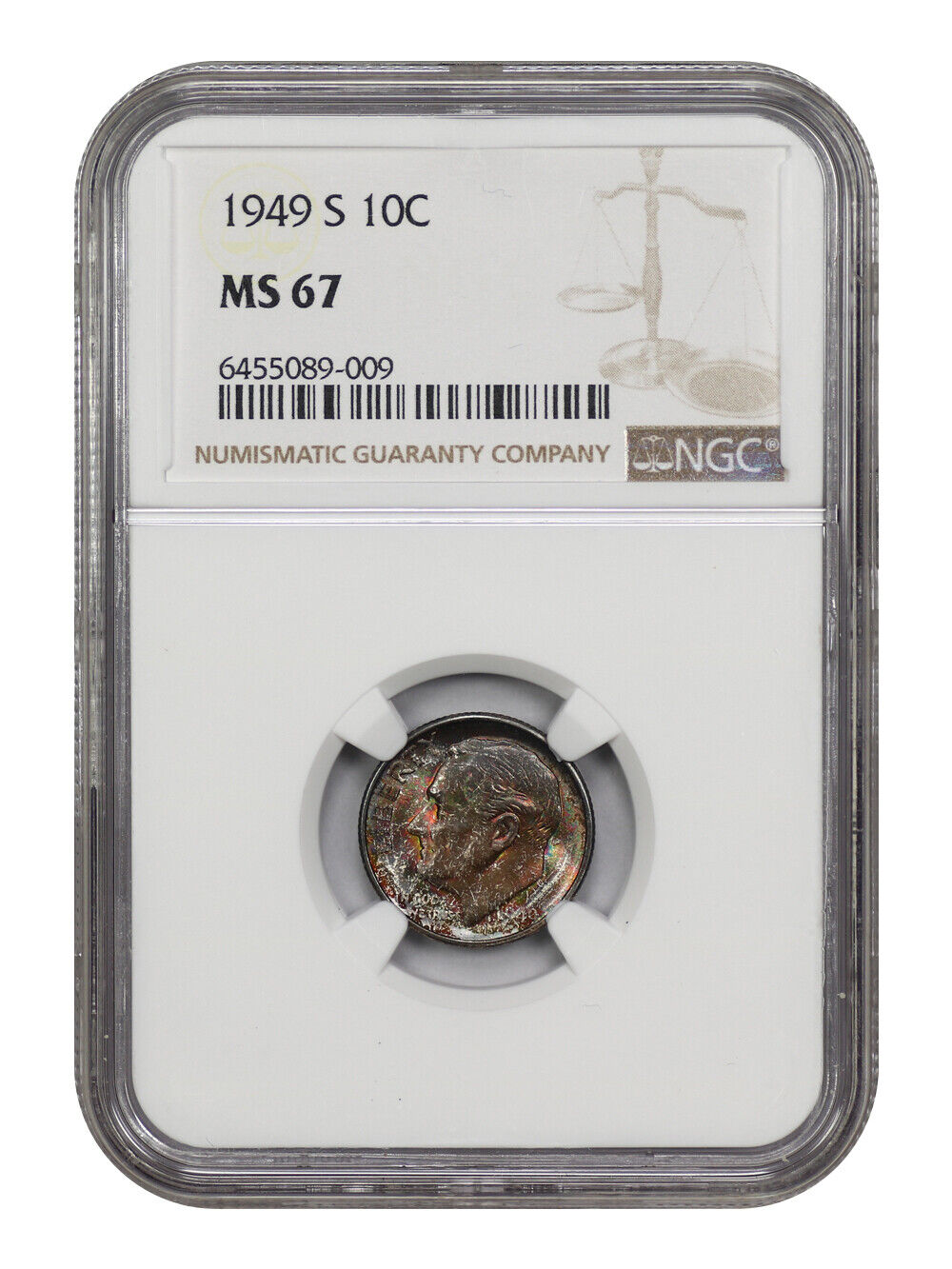 1949-S 10C NGC MS67