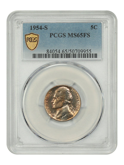 1954-S 5C PCGS MS65FS - Jefferson Nickel