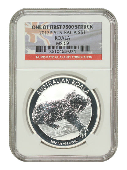 Australia: 2012P $1 Silver Koala NGC MS69 (1 of First 7500 Struck) - Other