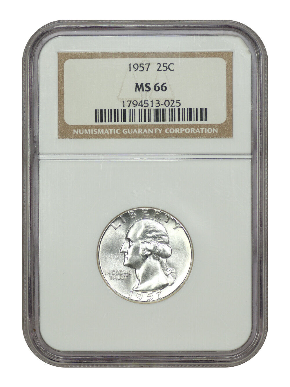 1957 25C NGC MS66 - Washington Quarter