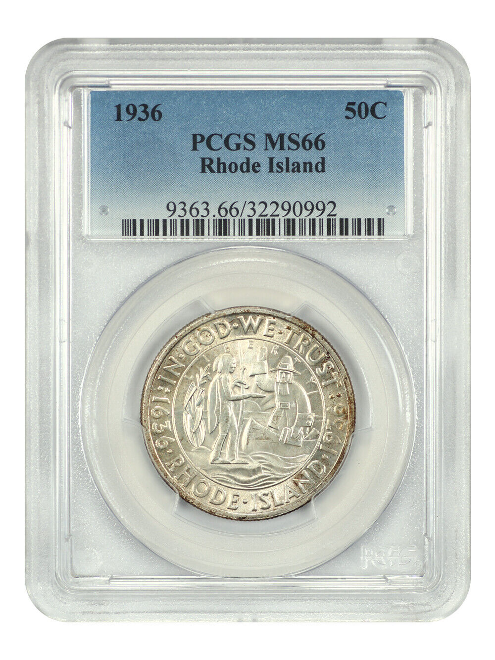 1936 50C Rhode Island PCGS MS66