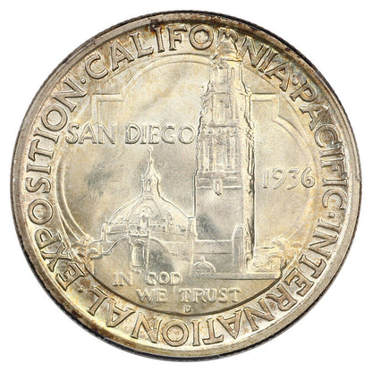 1936-D 50C San Diego CACG MS67 - Classic Silver Commemorative - Elite Gem Commem