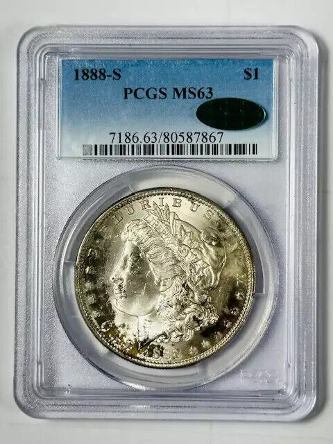 1888 S Morgan Silver Dollar PCGS MS-63 CAC Low CAC Population!