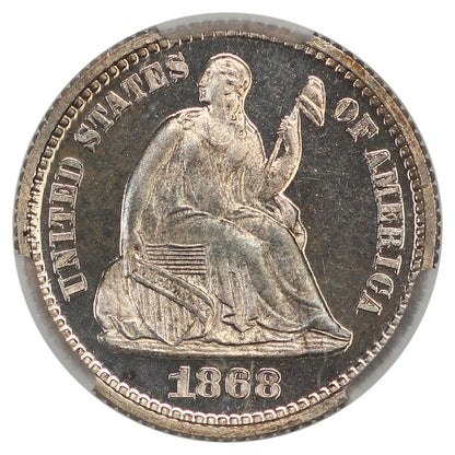 1868 H10C CACG PR66CAM ex: D.L. Hansen - Liberty Seated Half Dime