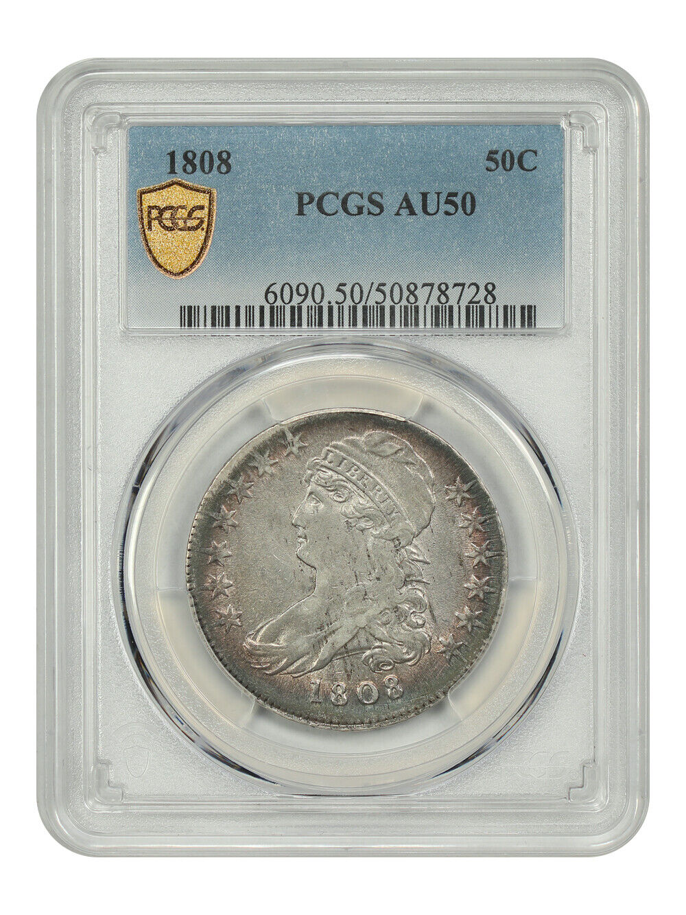 1808 50C PCGS AU50 - Capped Bust Half Dollar