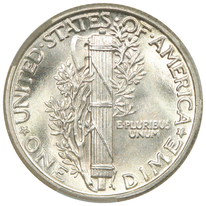 1930 10C CACG MS67+FB ex: D.L. Hansen - Mercury Dime