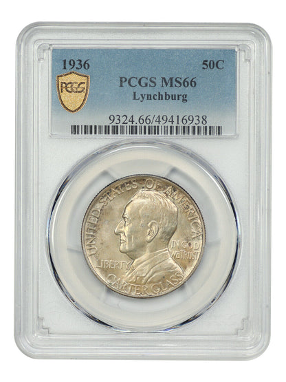 1936 50C Lynchburg PCGS MS66 - Classic Silver Commemorative - Low Mintage Commem