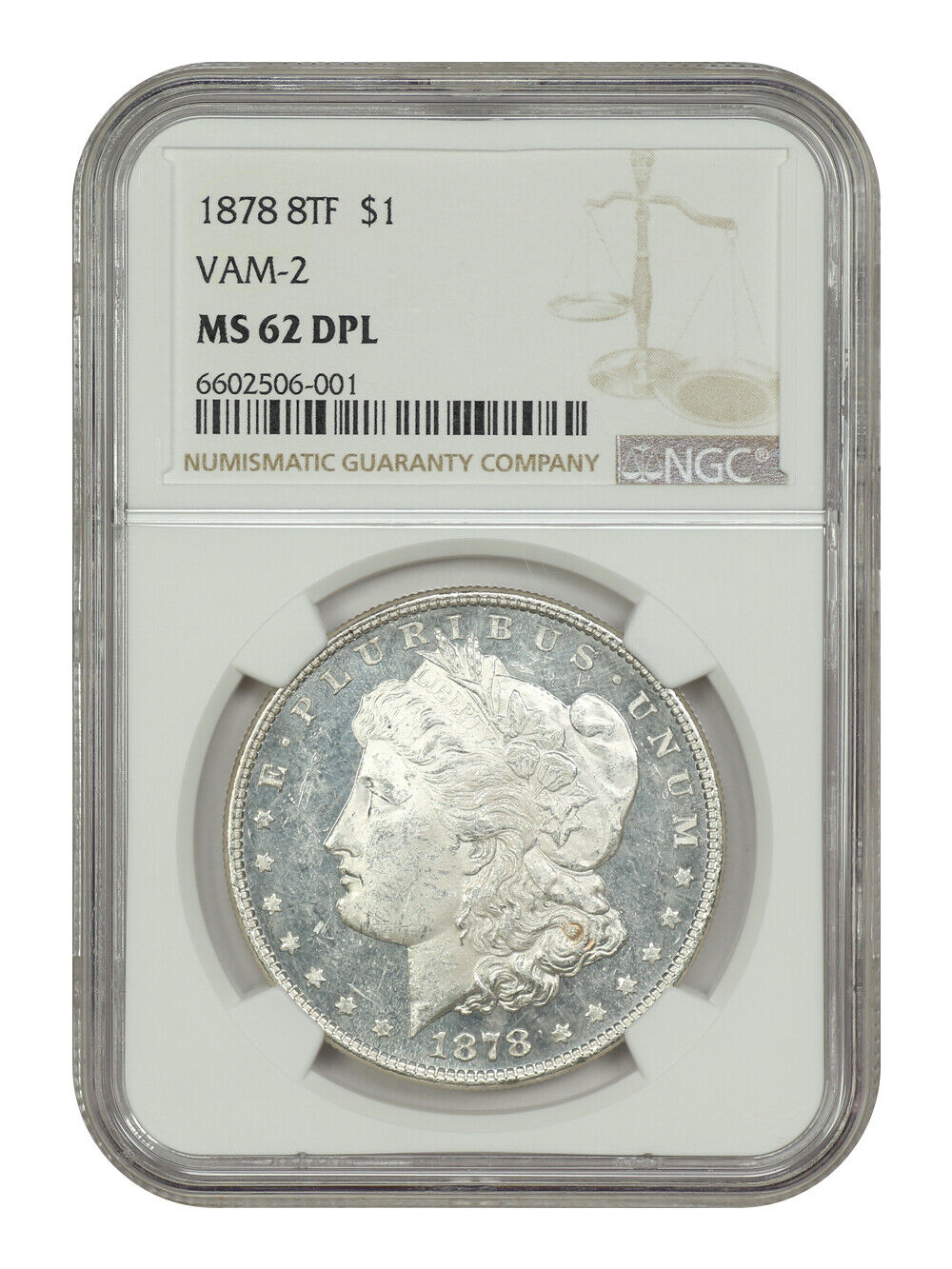 1878 8TF $1 NGC MS62DMPL (VAM-2) - Morgan Dollar