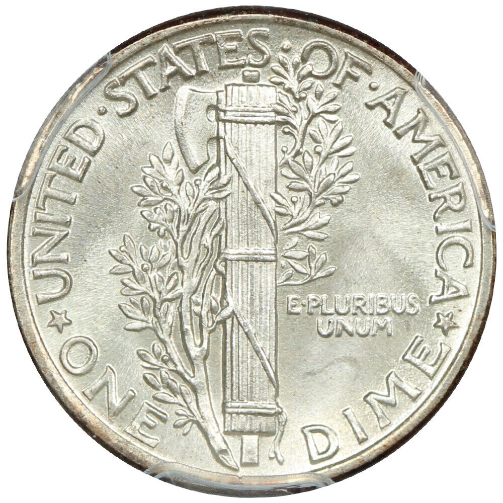 1943 10C PCGS MS68FB - Mercury Dime