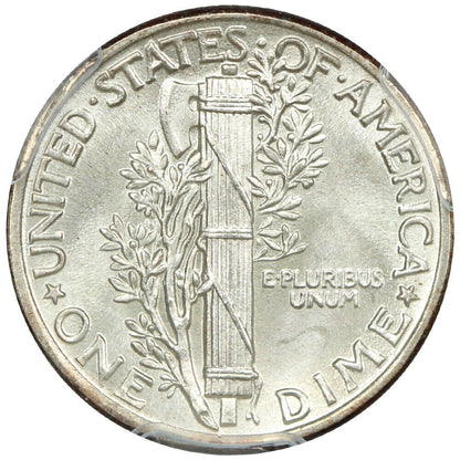 1943 10C PCGS MS68FB - Mercury Dime