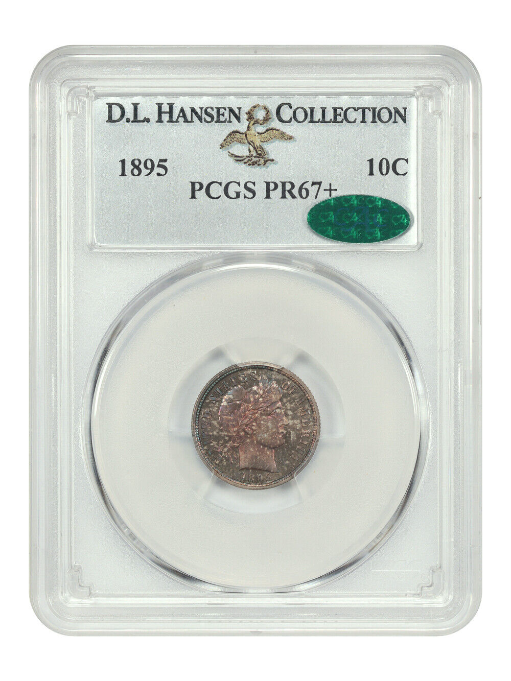 1895 10C PCGS/CAC PR67+ ex: D.L. Hansen - Barber Dime