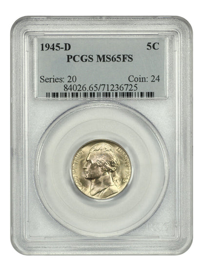 1945-D 5C PCGS MS65FS - Jefferson Nickel