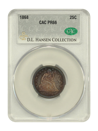 1868 25C CACG PR66 ex: D.L. Hansen - Liberty Seated Quarter