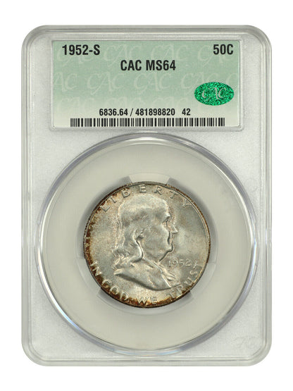 1952-S 50C CACG MS64 - Franklin Half Dollar