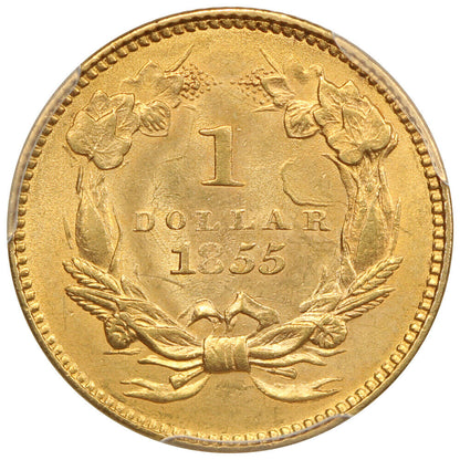 1855 G$1 PCGS MS65 - Gold Dollar - Popular & Scarce Type 2 Gold Dollar