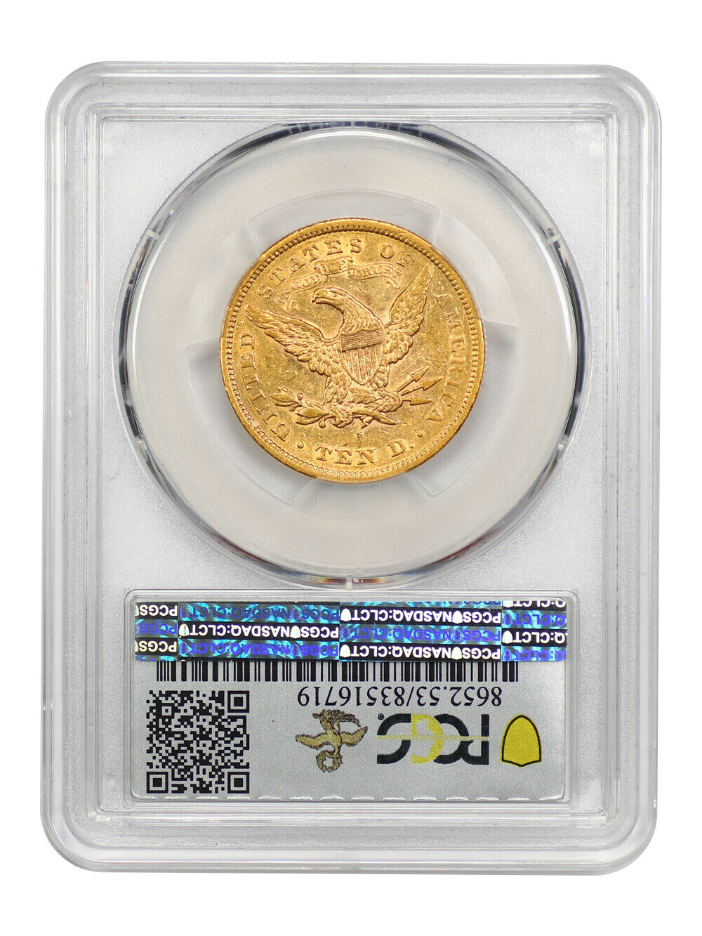 1867-S $10 PCGS AU53 ex: D.L. Hansen