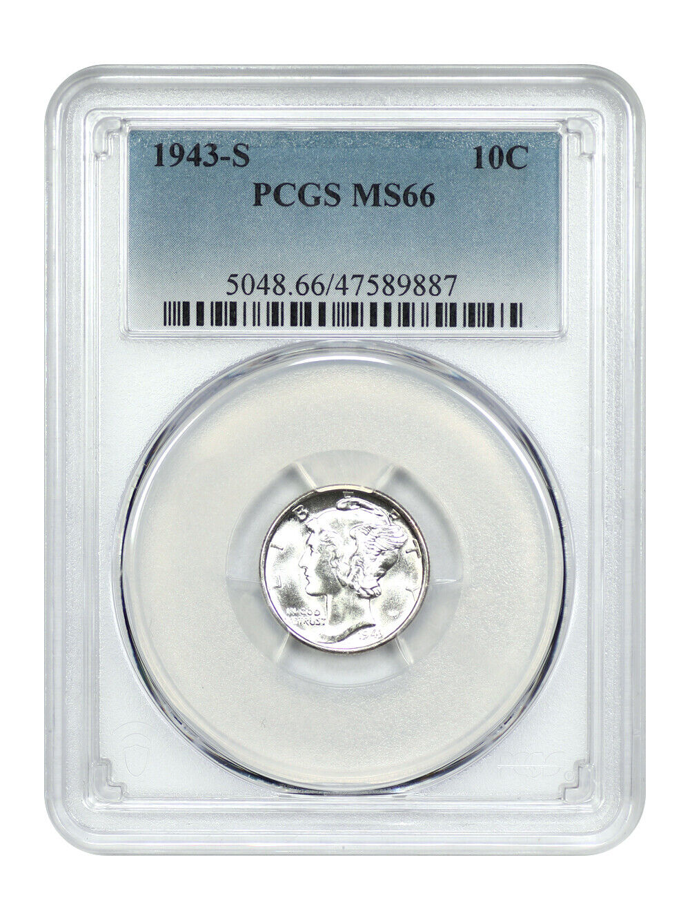 1943-S 10C PCGS MS66