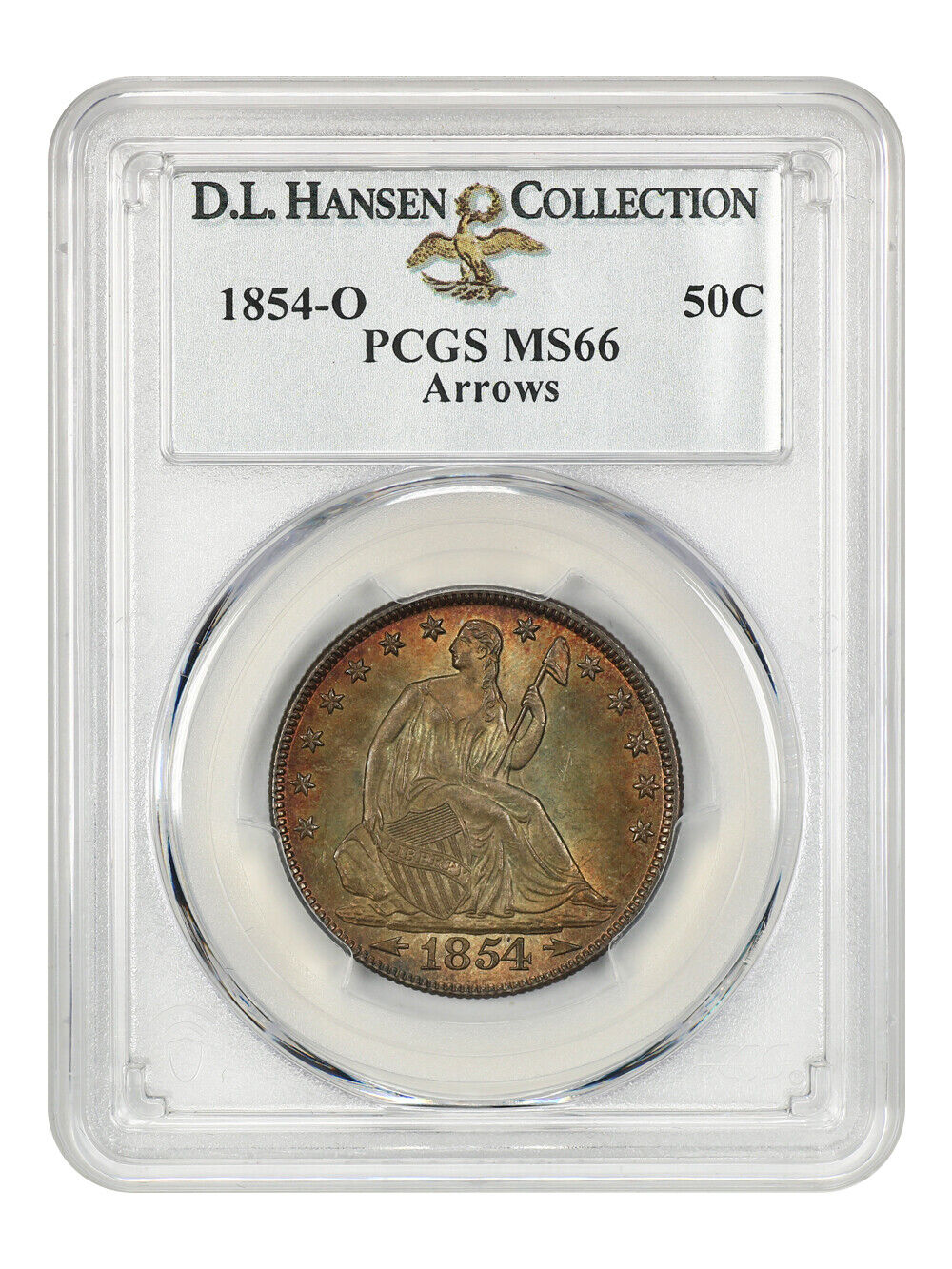 1854-O 50c PCGS MS66 (Arrows) ex: D.L. Hansen