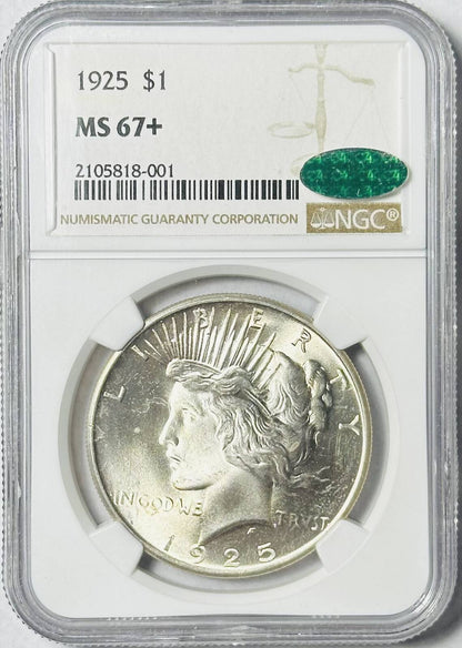 1925 P Peace Dollar NGC MS-67+ CAC