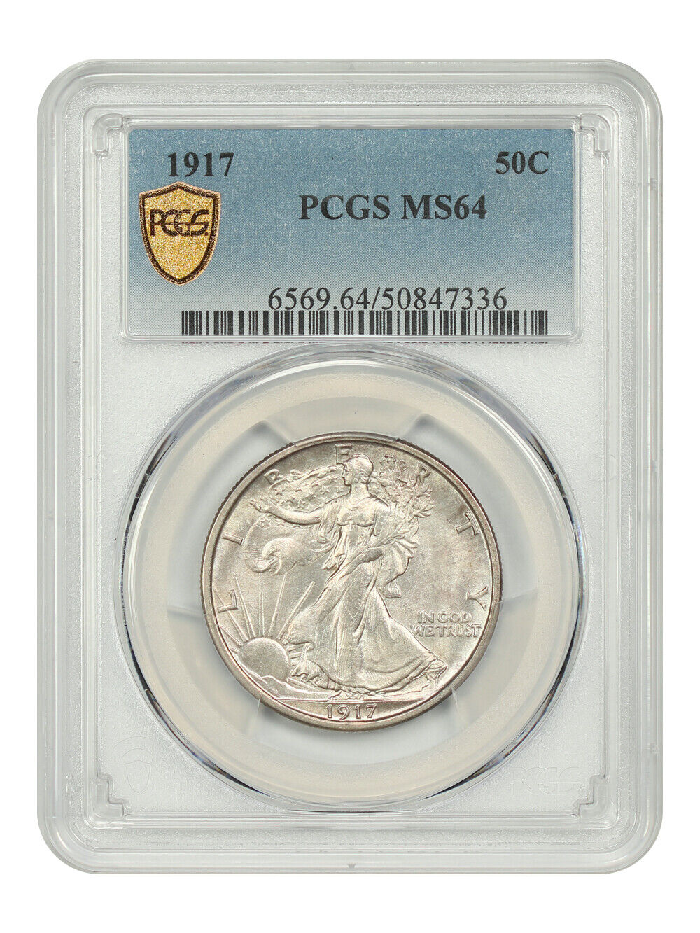 1917 50C PCGS MS64 - Walking Liberty Half Dollar