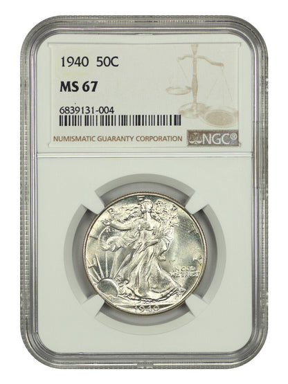 1940 50C NGC MS67 - Walking Liberty Half Dollar