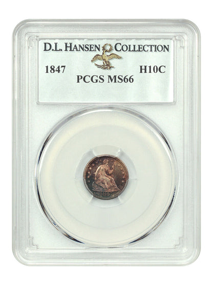 1847 H10C PCGS MS66 ex: D.L. Hansen