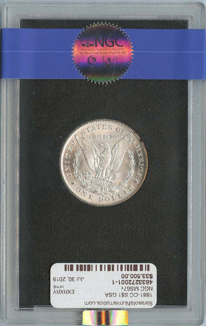 1881-CC Morgan Dollar GSA HOARD S$1 NGC MS67+