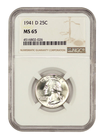 1941-D 25c NGC MS65