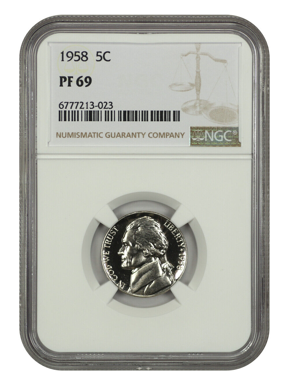 1958 5C NGC PR69 - Jefferson Nickel