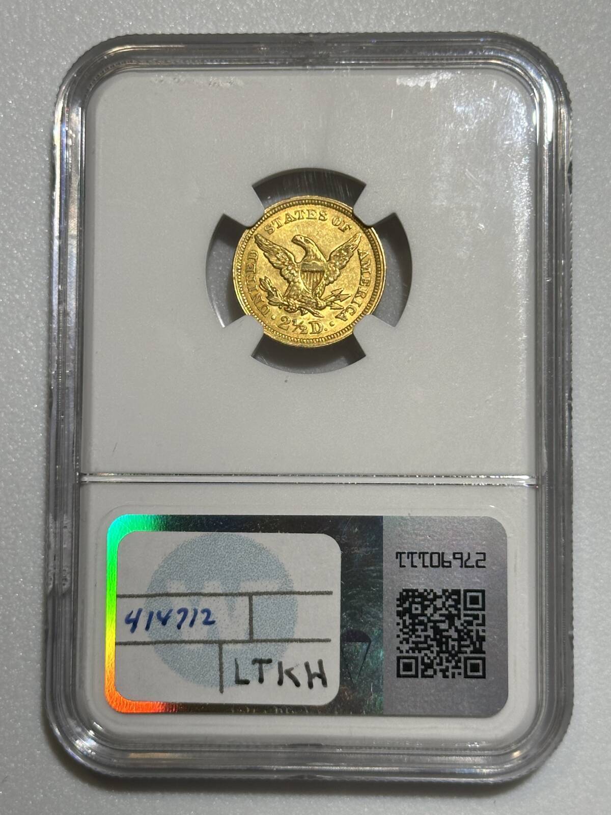 1850 P $2.50 Gold Liberty Head Quarter Eagle NGC MS-62