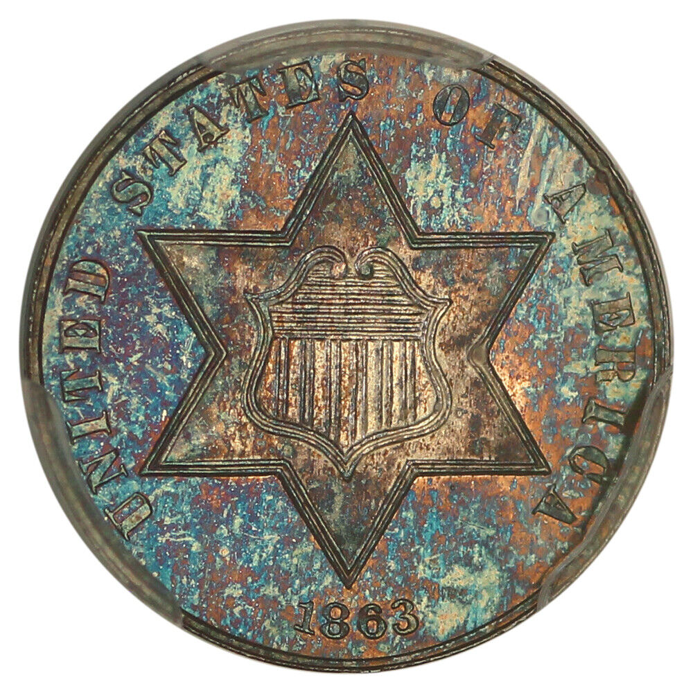 1863 3CS PCGS PR66 ex: D.L. Hansen