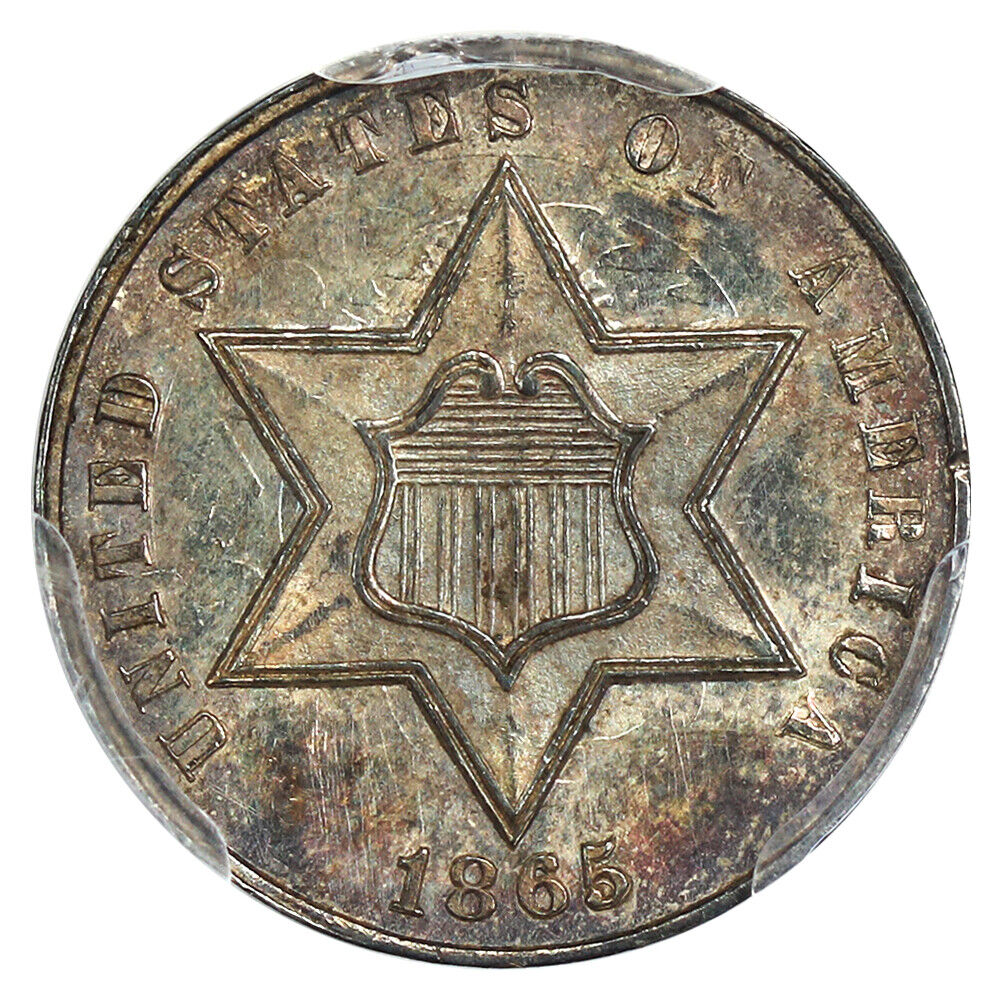 1865 3cS PCGS MS65 ex: D.L. Hansen