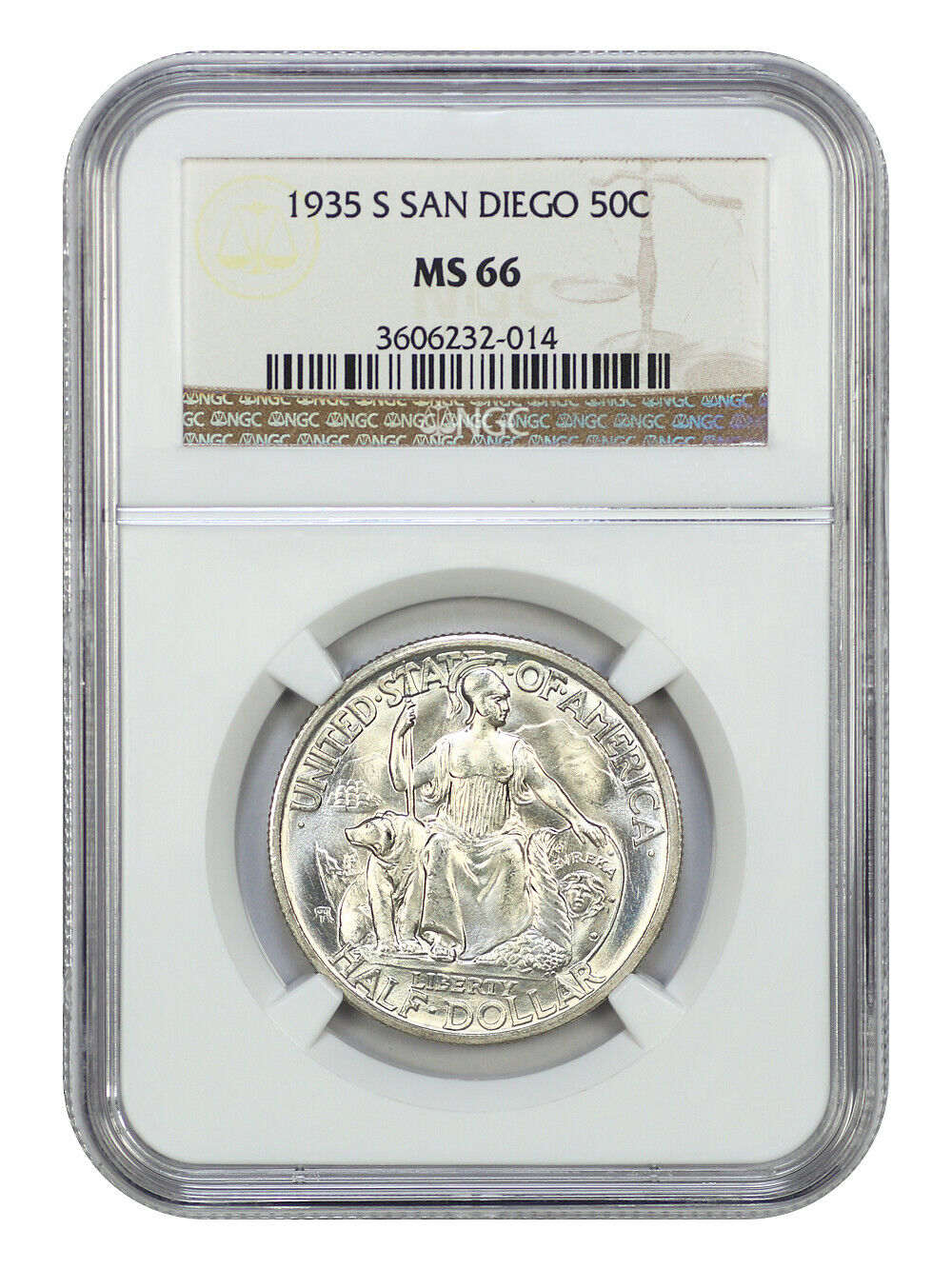 1935-S 50C San Diego NGC MS66 - Classic Silver Commemorative