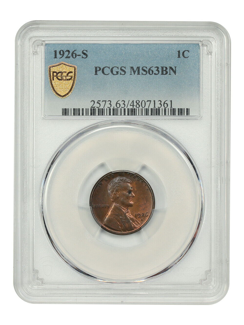 1926-S 1C PCGS MS63BN - Lincoln Cent (Wheat Reverse)