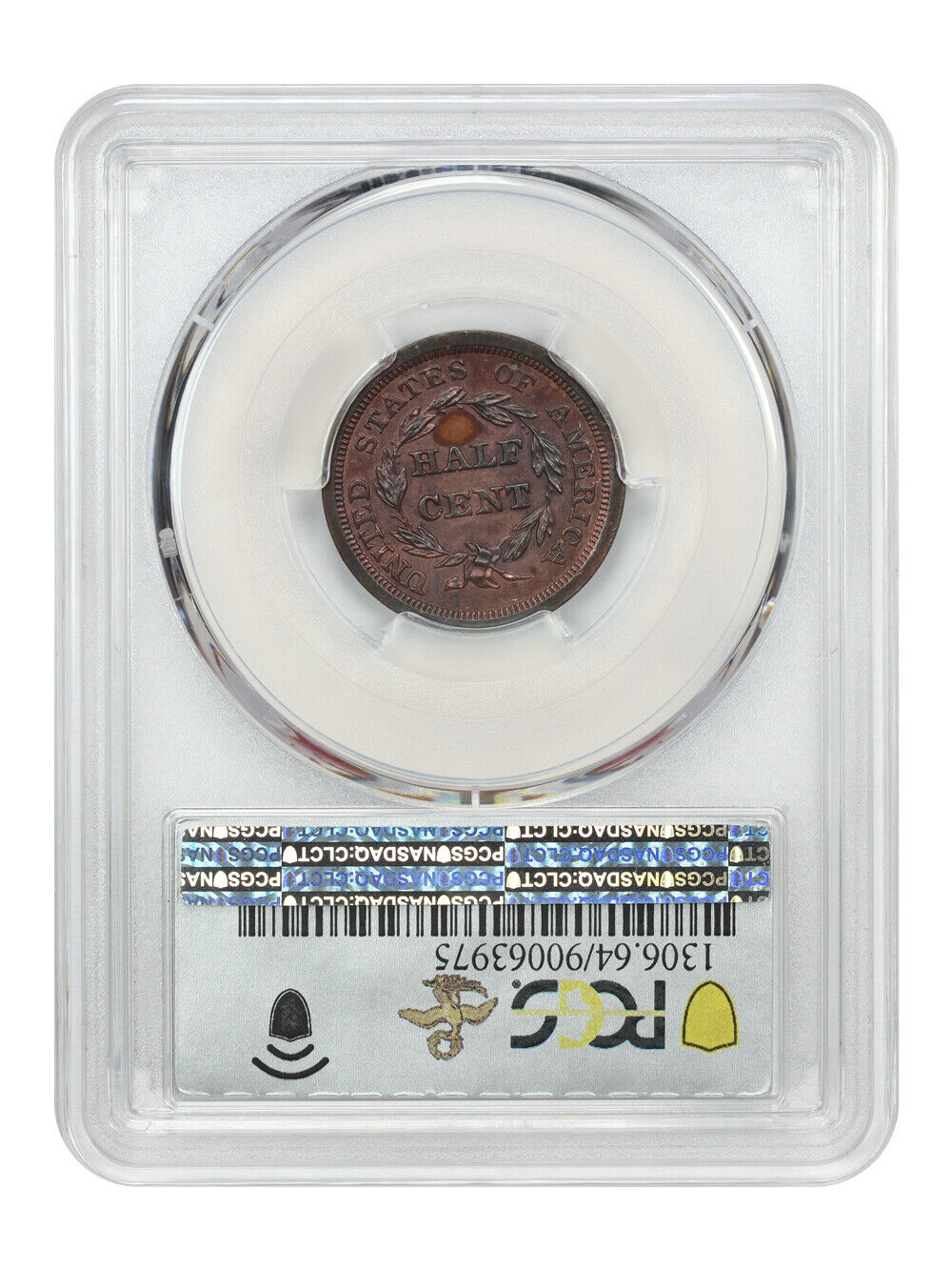 1849 1/2C PCGS PR64RB (Small Date, Restrike) ex: D.L. Hansen