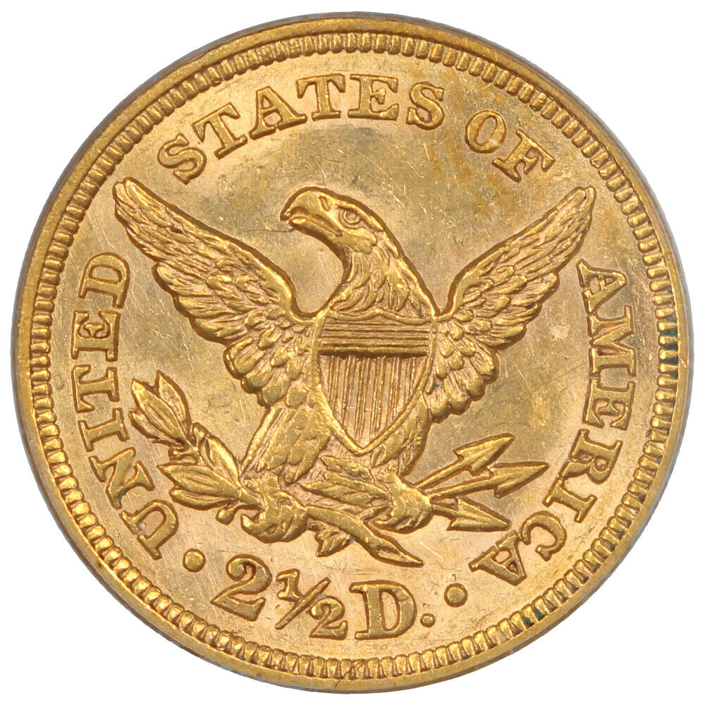 1856 $2.50 PCGS AU58 - Liberty Head $2.5