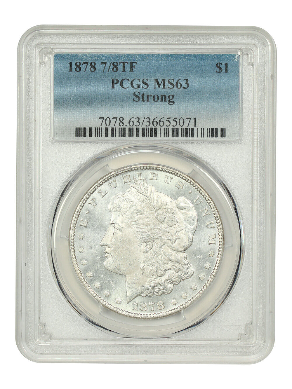 1878 7/8TF $1 PCGS MS63 (Strong) - Morgan Dollar - Popular Variety