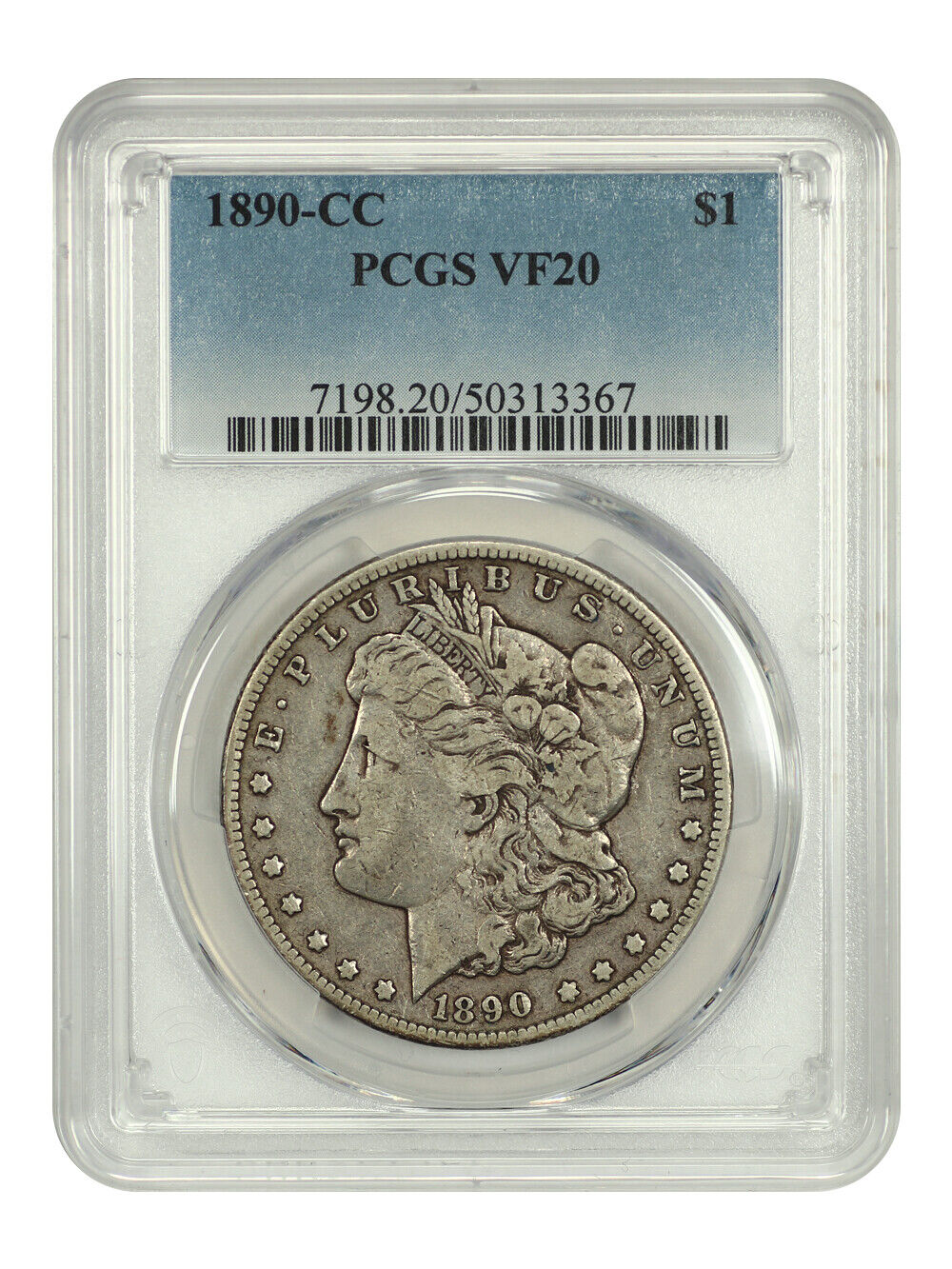 1890-CC $1 PCGS VF20 - Morgan Dollar - Popular, Scarce Carson City Morgan