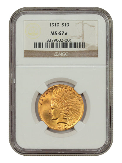 1910 $10 NGC MS67 *Star* - Indian $10 - Incredible Gem!