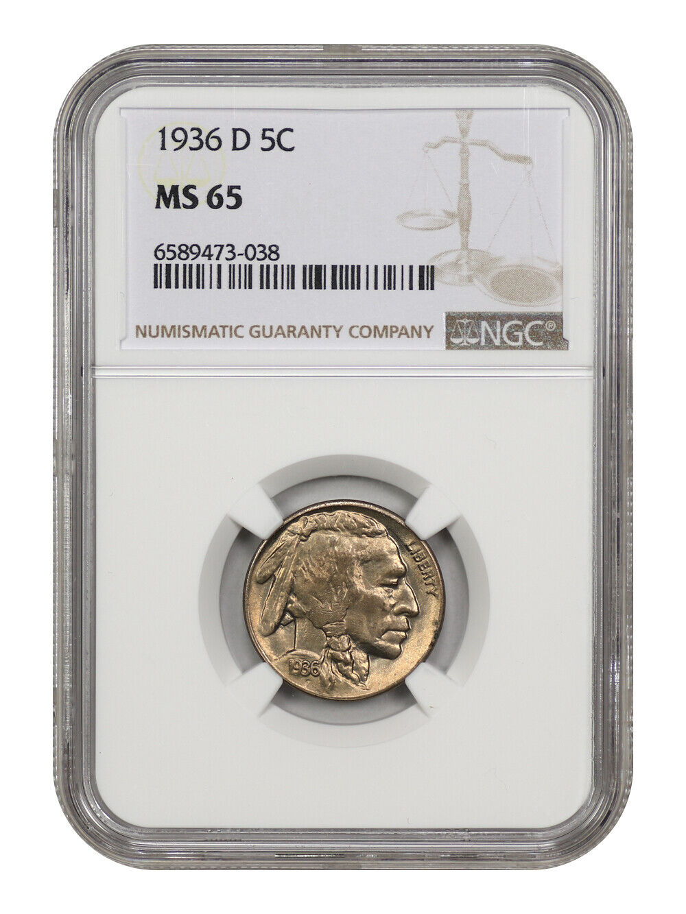 1936-D 5C NGC MS65