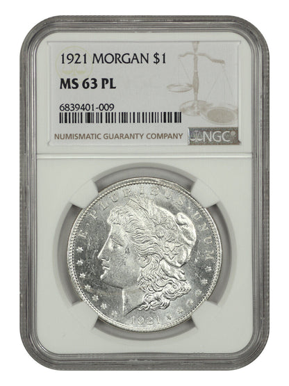 1921 $1 Morgan NGC MS63PL - Morgan Dollar